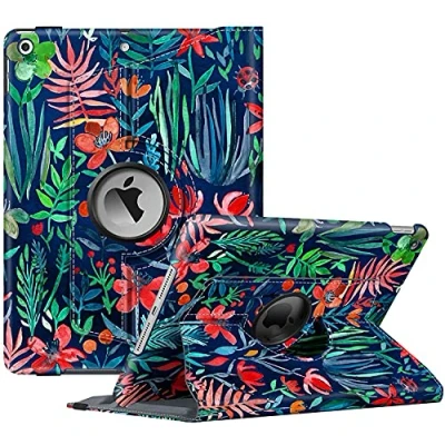 Immagine di FINTIE Rotating Custodia per iPad 10.2 Pollici 9a / 8a 7a Generazione (2021 2020 2019) con Built in Pencil Holder 360 Gradi di Rotante Cover Protettiva Case Auto Svegliati/Sonno, Jungle Night