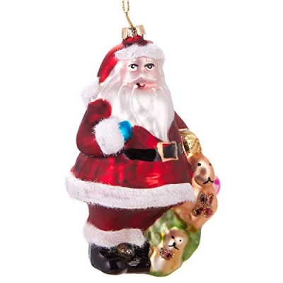 Immagine di Brubaker Babbo Natale con Regali Palla di in Vetro Dipinto a Mano Bocca Soffiata Decorazione Dell&#039;Albero Figure Buffe Decorazioni Ciondolo Albero 12,5 cm