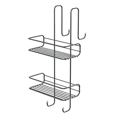 Immagine di Gedy Cromato, 2 contenitori G Tito Doccia rettangolari, Misure e Peso: 49X24X22 CM &amp; 0,762 kg, Portaoggetti Bagno Realizzato in Acciaio Inox, Design R&amp;S, Anni di Garanzia, Metallo