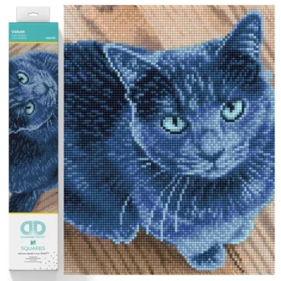 Immagine di DIAMOND DOTZ Katze Squares DQ8 Kit Intermedio, Colore Velluto, 37.5 x 30cm, DQ8.002