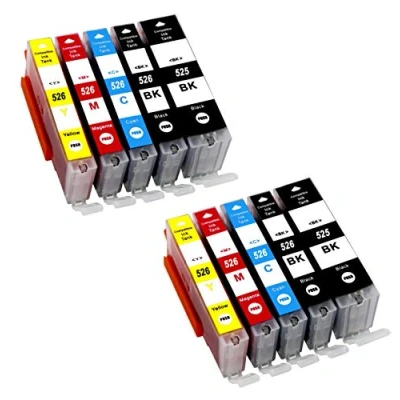 Immagine di Bergsan 525XL 526XL Cartucce d&#039;inchiostro compatibile con Canon PGI 525 XL CLI 526 Sostituzione Pixma IP4850 4950 IX6550 MG5150 5250 5350 6150 6250 8150 8250 MX710 885 895 6200 (10 Set)