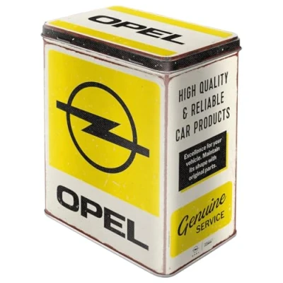 Immagine di Nostalgic Art Contenitori in latta retrò l, 3 Opel Service Idee regalo per amanti Opel, Official License Product (OLP), scatola grande da caffè, design vintage