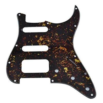Immagine di KAISH 11 fori moderni Strat HSS battipenna 3 vite angolo rotondo Humbucking pickup montaggio adatto American Fender Dark Tortoise