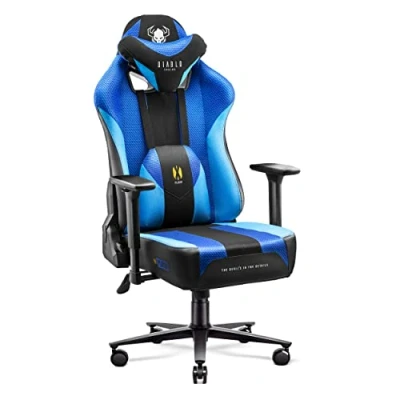 Immagine di Diablo Sedia da Gaming in Tessuto X Player 2.0 Chair Ergonomica con Braccioli 3D Cuscino Cervicale/Lombare Funzione Dondolo per PC, Poltrona Gaming, Ufficio 160 kg King (XL)