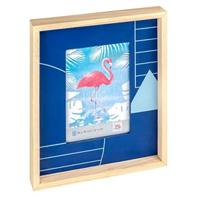 Immagine di walther design naturale 10 x 15 cm Cornice in legno con passe partout legno, ritratto geometrica RT015H