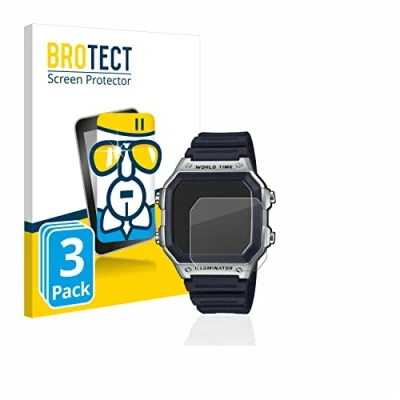 Immagine di brotect Pellicola Protettiva Vetro per Casio AE 1200WH 1CVEF Protezione Schermo (3 Pezzi) [Durezza Estrema 9H, Chiaro]