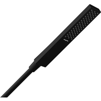 Immagine di hansgrohe Pulsify E ducha de mano ahorro agua 9 l/min (EcoSmart), alcachofa con1 tipo chorro, cabezal rectangular (100 x 25 mm), con sistema antical, negro mate, 24320670