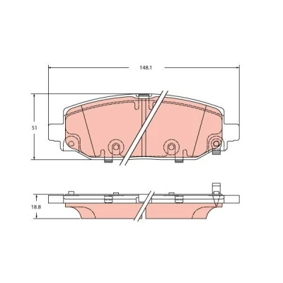 Immagine di TRW GDB2360 Kit pastiglie freno con segnalatore acustico usura