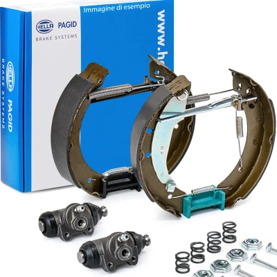 Immagine di HELLA Shoe Kit Pro 8DB 355 005 171 freno, Freno a tamburo con cilindretto regolatore/attuatore FIAT: Brava Hatchback