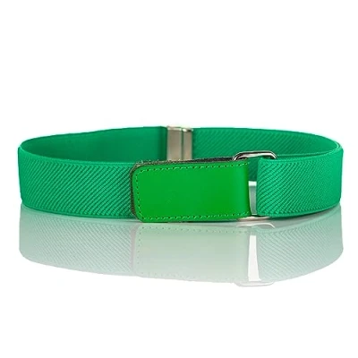 Immagine di Olata Cintura Elastica per Bambini, Regolabile, Chiusura a Strappo con Gancio 5 12 Anni. Verde