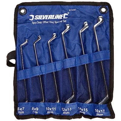 Immagine di Silverline Tools 673424 Set di 6 chiavi poligonali doppie curvate, 17 mm