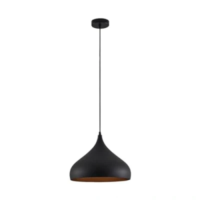 Immagine di lampada a sospensione &#039;Ritana&#039; dimmerabile (Moderno) colore Nero, in Alluminio ad es. Soggiorno &amp; Sala da pranzo (1 luce, E27) di Lindby sospensione, soffitto,