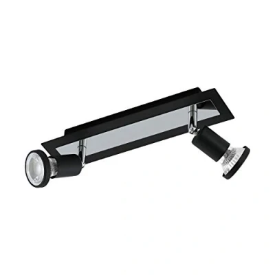 Immagine di Eglo SARRIA Faretto da Soffitto in Acciaio, 2 Luci, 10 W, Nero Cromato