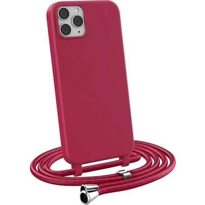 Immagine di MyGadget Cover per iPhone 11 Pro Max Custodia con Corda Case Cordino Opaca Antiurto Bumper Laccio Tracolla Practical Stylish Bordeaux