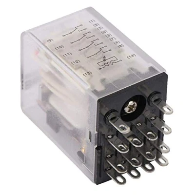 Immagine di Relè di alimentazione multiuso BEMM4C Bobina 5A 250VAC 14 pin terminali, elettromagnetico con indicatore LED(110VAC)