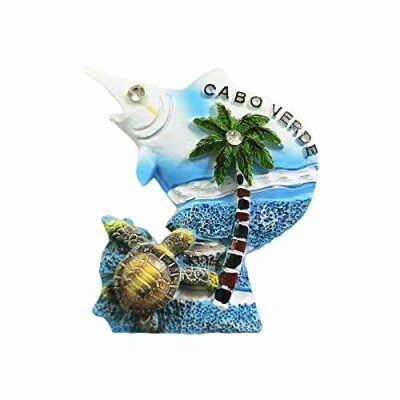 Immagine di Calamita da frigorifero a forma di pesce in 3D, idea regalo, fatta mano per casa e cucina, collezione Cabo Verde