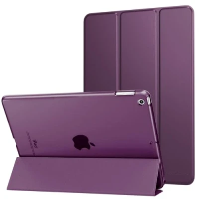 Immagine di MoKo Cover Compatibile con 2018/2017 iPad 9.7 6th/5th Generazione, Ultra Sottile Leggero Custodia in Tri Fold Auto Sveglia/Sonno Retro Semi Trasparente Rigido, Viola Profondo