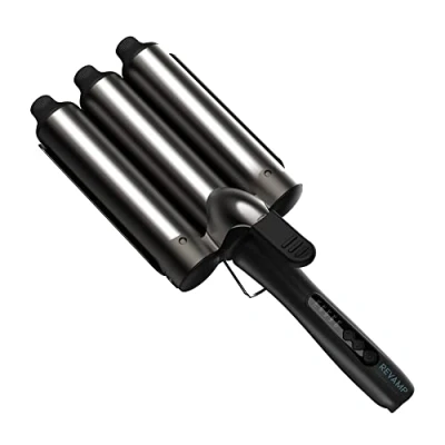 Immagine di Revamp Progloss Boho Beach waver XL 38 mm con 3 fusti per onde morbide e grandi Livelli di calore variabili spegnimento automatico