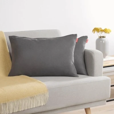 Immagine di Blumtal Federe Cuscini Divano in Ciniglia, Copricuscini Divano, Cuscino 2 Pezzi, 40 x 60cm, Antracite