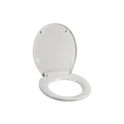 Immagine di Cofan Copriwater universale Dimensioni 40,4 x 35,6 cm Modello Caddo Realizzato in polipropilene bianco antibatterico