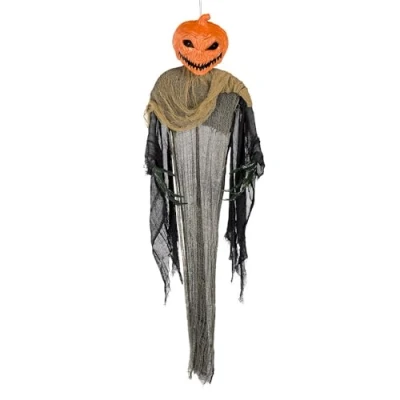 Immagine di Boland 73112 decorazione horror appesa Zucca scura con LED, 158 cm, batterie incluse, occhi luminosi, per feste a tema e Halloween