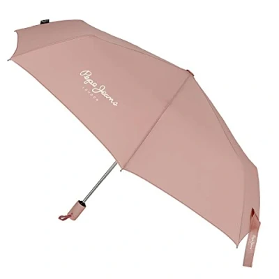 Immagine di Pepe Jeans Macy Ombrello Pieghevole Rosa Poliestere con Bastone in Alluminio, Rosa,