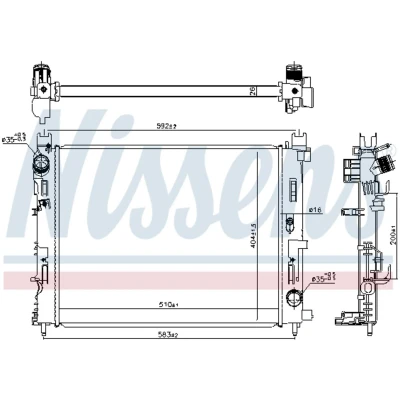 Immagine di NISSENS 606845 Radiatore motore Alluminio 510 404 26 Alette di raffreddamento saldate DACIA: SANDERO 2, Duster II, Dokker Express