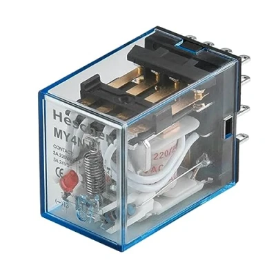 Immagine di Heschen MY4NJ Relè di potenza per uso gererale, 220 VAC, bobina 3 A, VCA/24 VDC, indicatore LED a 14 pin terminali