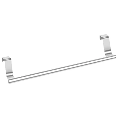 Immagine di Portasciugamani da 36.5cm Sopra la Porta, Porta Asciugamano Cucina in Acciaio Inox, Barra Senza Foratura Armadietto, Appendere per bagno della Cucina, Argento
