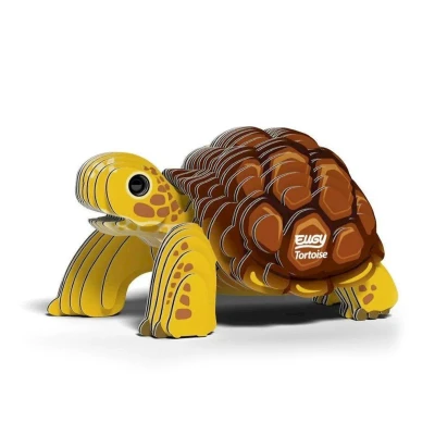 Immagine di EUGY 650104 Tartaruga terrestre, puzzle 3D per bambini e adulti, da assemblare, fai te, a partire dai 6 anni, Colore terra