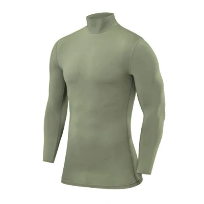 Immagine di PowerLayer Maglia Termica Bambino a Manica Lunga Compressione Uomo per Calcio e Sport Strato Base Maniche Lunghe Allenamento Corsa Ciclismo Verde Scuro, 10 12 Anni