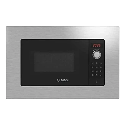 Immagine di Bosch BEL623MS3, Microonde da incasso, Programmi automatici di cottura, Display LED rosso, Apertura laterale a sinistra, Grill, Illuminazione LED, Acciaio