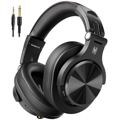 Immagine di OneOdio A70 Cuffie Bluetooth Over Ear, con filo Wireless Ear Microfono Stereo Hi Fi, 72 Ore di Riproduzione, Jack 3,5 e 6,35 mm, Pieghevole, per DJ, Chitarra, PC, Nero