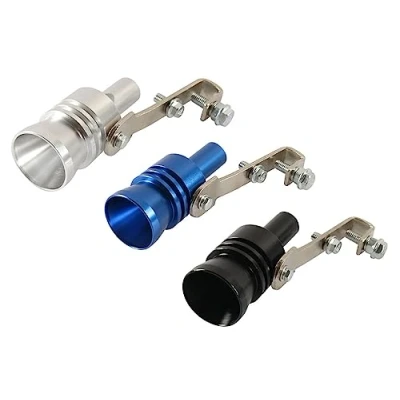 Immagine di Kellegour 3 Pcs Turbo Sound Simulator,Suono Marmitta Auto,Tubo Simulatore Suono,Suono Auto Fischio,Simulatore Del Suono Turbo,per e Moto(Nero,Blu,Argentato)