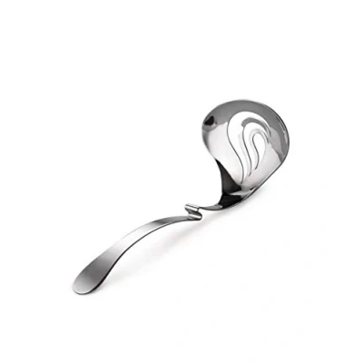 Immagine di Alessi Nunziatella ESI24, Mestolo Forato di Design per Mozzarella, Acciaio Inossidabile 18/10, Argento