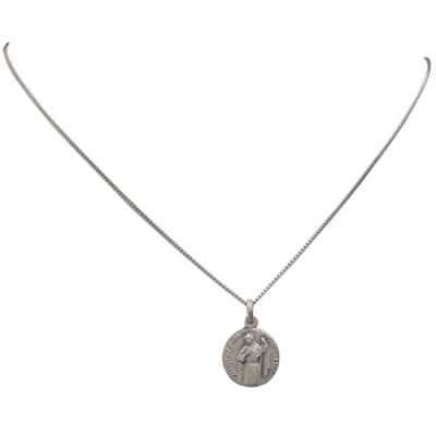 Immagine di Medaglietta di San Giuda Taddeo In Argento Massiccio 925 con Catenina (52 Centimetri)