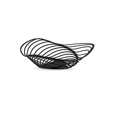 Immagine di Alessi Trinity ACO02 B, Fruttiera di Design, in Acciaio Colorato con Resina Epossidica, Medio, Nero
