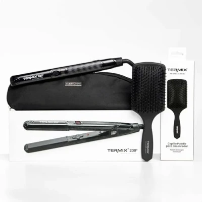 Immagine di PACK TERMIX Set Piastra per Capelli Professionale 230º + Spazzola Paddle Brush Trattamenti Spazzolatura con Piastre in Ceramica Temperatura Regolabile