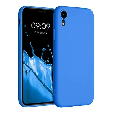 Immagine di kwmobile Custodia Compatibile con Apple iPhone XR Cover Back Case per Smartphone in Silicone TPU Protezione Gommata blu fluo