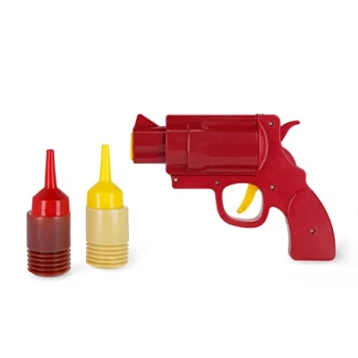Immagine di Legami Pistola Spara 2 Contenitori per Salse Riutilizzabili, ABS, Multicolore, 22x16,5 cm