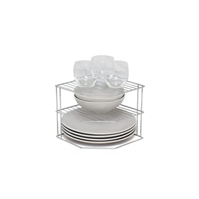 Immagine di simplywire Portapiatti a 3 ripiani Organizer per armadietti da cucina Cromato