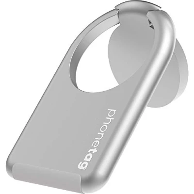 Immagine di HIT PRODUCTS phonetag: supporto multidirezionale per telefono cellulare con anello magnetico (argento opaco)