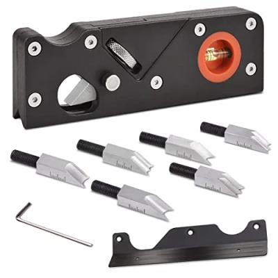 Immagine di pialla a smusso per la lavorazione del legno con bordo piano angolare appiattimento, pialle angolari legno, manuale smussatura tagliare i bordi legno(con 7 coltelli)