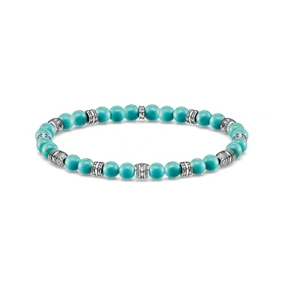 Immagine di THOMAS SABO Bracciale unisex Talismano Turchese Argento sterling 925 annerito A1923 878 17, 17 cm, Gemma sterling, sintetico