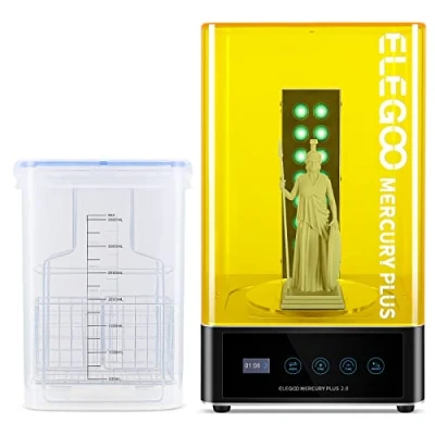 Immagine di ELEGOO Mercury Plus 2.0 Macchina per Lavaggio e Indurimento, 2 in 1, con Piastra di Indurimento Rotante Secchio Stampanti 3D LCD/DLP/SLA