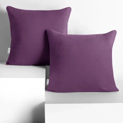 Immagine di DecoKing 2 federe 40 x cm, in cotone, con chiusura lampo, colore: prugna, ambra