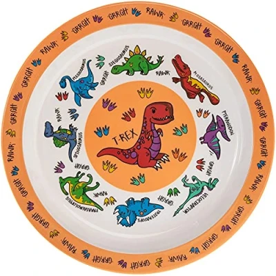 Immagine di lesser and pavey Piatto per bambini, motivo dinosauro, 1 pezzo, multicolore, 21,5 x 2 cm