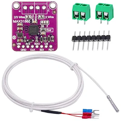 Immagine di Youmile MAX31865 PT100 / PT1000 RTD Scheda amplificatore sensore di temperatura termocoppia Modulo rilevatore 3,3 5V per Arduino con sonda da 50 a 200 ℃ 0,5 m 1,6 piedi