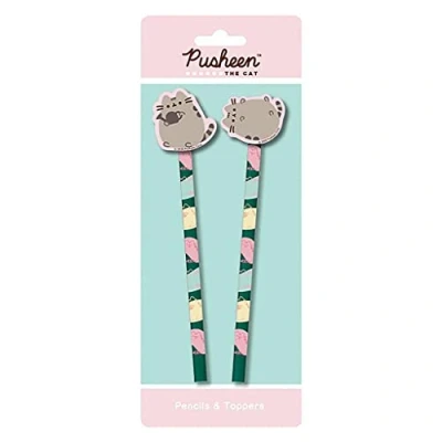 Immagine di Pusheen Set di 2 matite da disegno con decorazioni (design botanico), materiale scolastico e per ufficio, prodotto ufficiale
