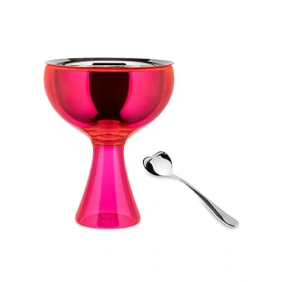 Immagine di Alessi Big Love AMMI01S F Set con Coppa per Gelato in Acciaio Inossidabile 18/10 e Resina Termoplastica Cucchiaino da Lucido, Fucsia